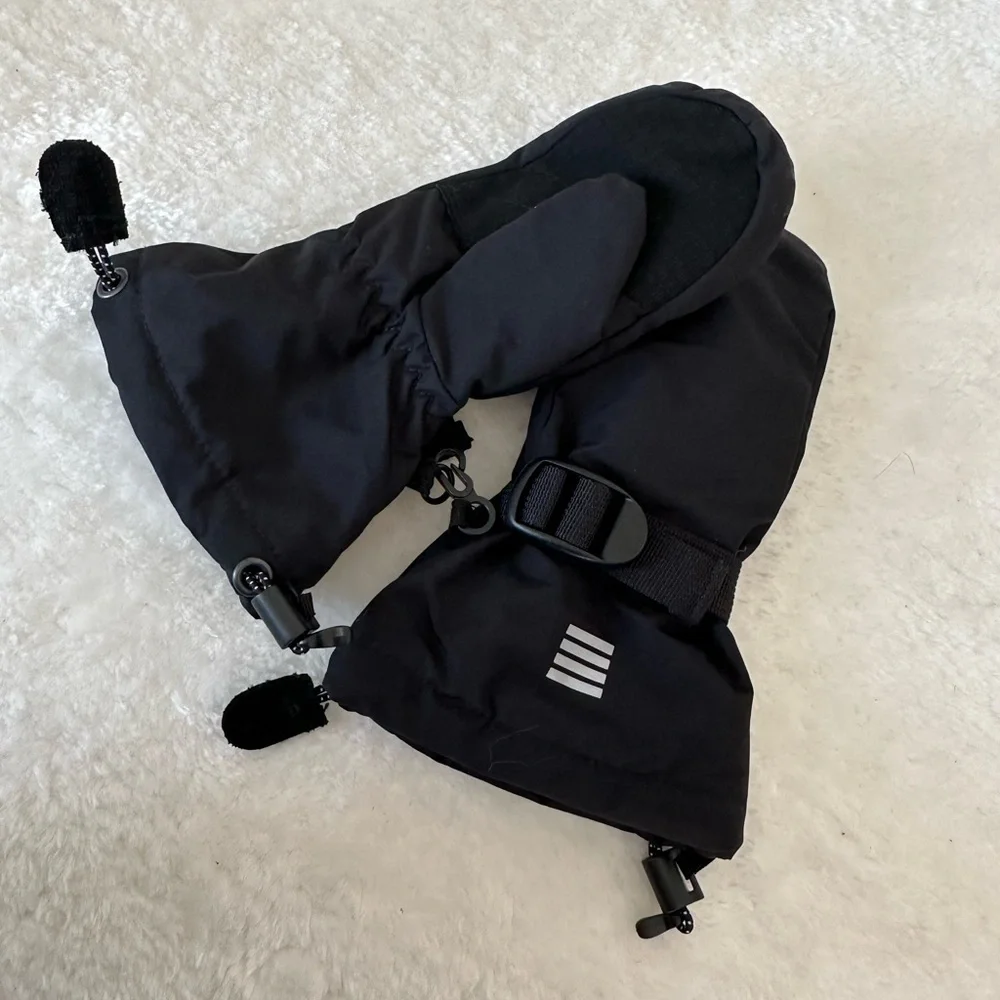 Lands End Kids Black Winter Mittens